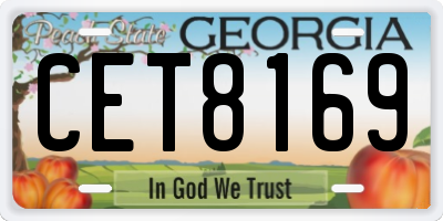 GA license plate CET8169