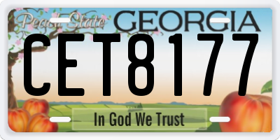 GA license plate CET8177