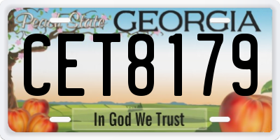 GA license plate CET8179