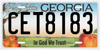 GA license plate CET8183