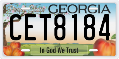 GA license plate CET8184