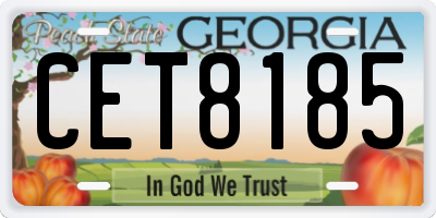 GA license plate CET8185
