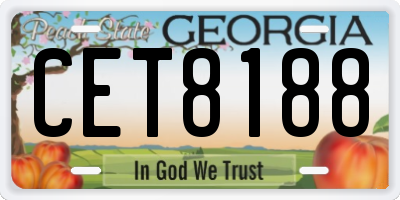 GA license plate CET8188