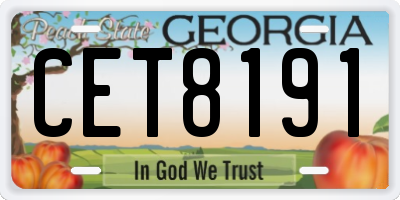 GA license plate CET8191