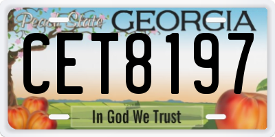 GA license plate CET8197