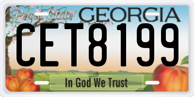 GA license plate CET8199