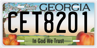 GA license plate CET8201