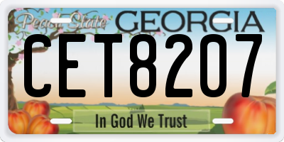 GA license plate CET8207