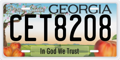 GA license plate CET8208
