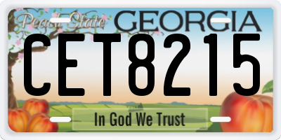 GA license plate CET8215