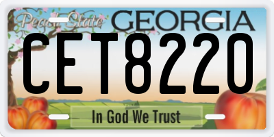 GA license plate CET8220