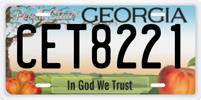 GA license plate CET8221