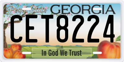 GA license plate CET8224