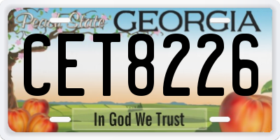 GA license plate CET8226