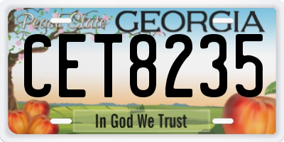 GA license plate CET8235