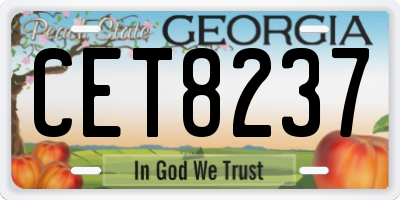 GA license plate CET8237