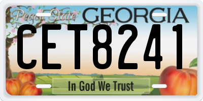 GA license plate CET8241