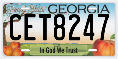 GA license plate CET8247