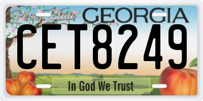 GA license plate CET8249