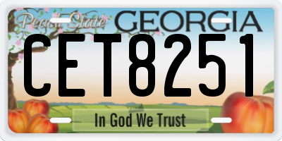GA license plate CET8251