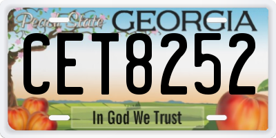 GA license plate CET8252
