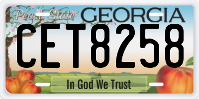 GA license plate CET8258