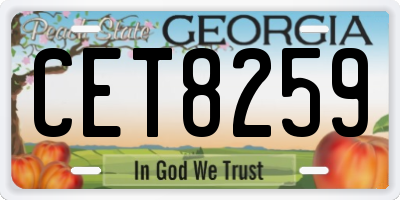 GA license plate CET8259