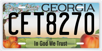 GA license plate CET8270