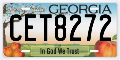 GA license plate CET8272