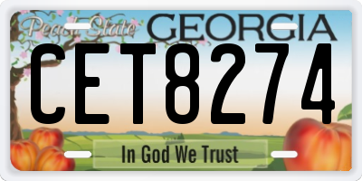 GA license plate CET8274