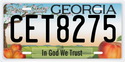 GA license plate CET8275