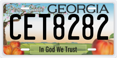 GA license plate CET8282