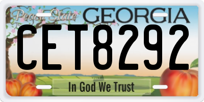 GA license plate CET8292
