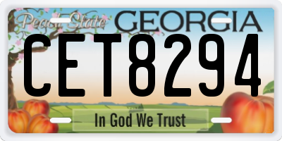 GA license plate CET8294