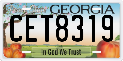GA license plate CET8319