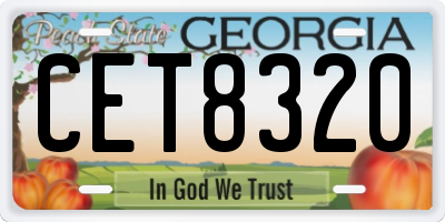 GA license plate CET8320
