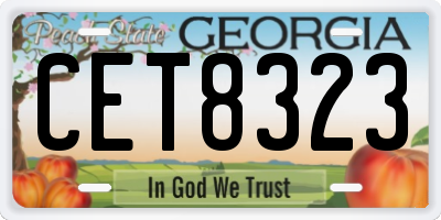 GA license plate CET8323