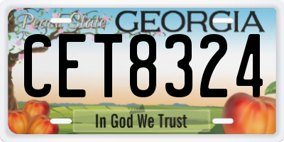 GA license plate CET8324