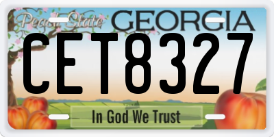 GA license plate CET8327