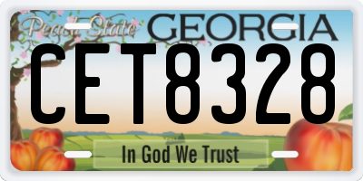 GA license plate CET8328