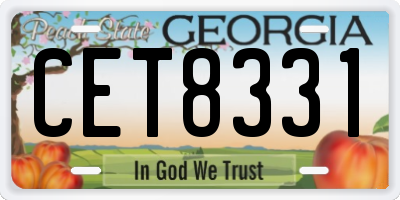 GA license plate CET8331