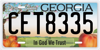 GA license plate CET8335