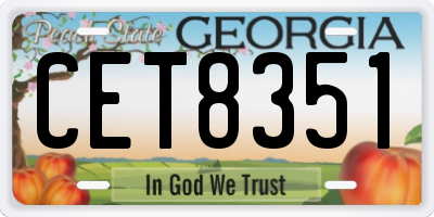 GA license plate CET8351