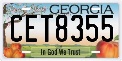 GA license plate CET8355