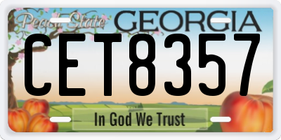 GA license plate CET8357
