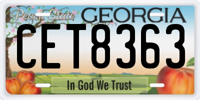 GA license plate CET8363