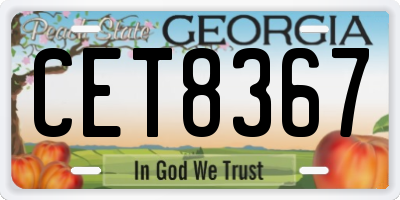 GA license plate CET8367