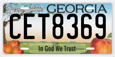 GA license plate CET8369