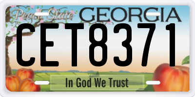 GA license plate CET8371