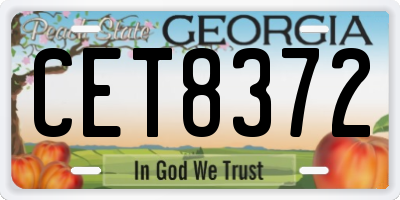 GA license plate CET8372